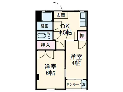 さくらいビル(2DK/2階)の間取り写真