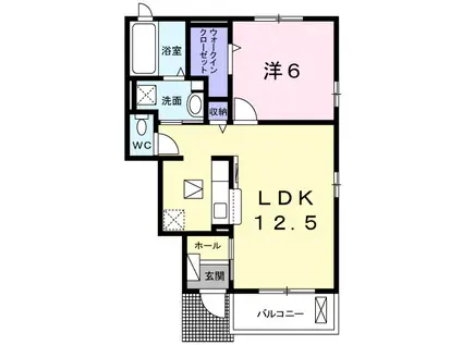 サンテ クレール Ⅰ(1LDK/1階)の間取り写真