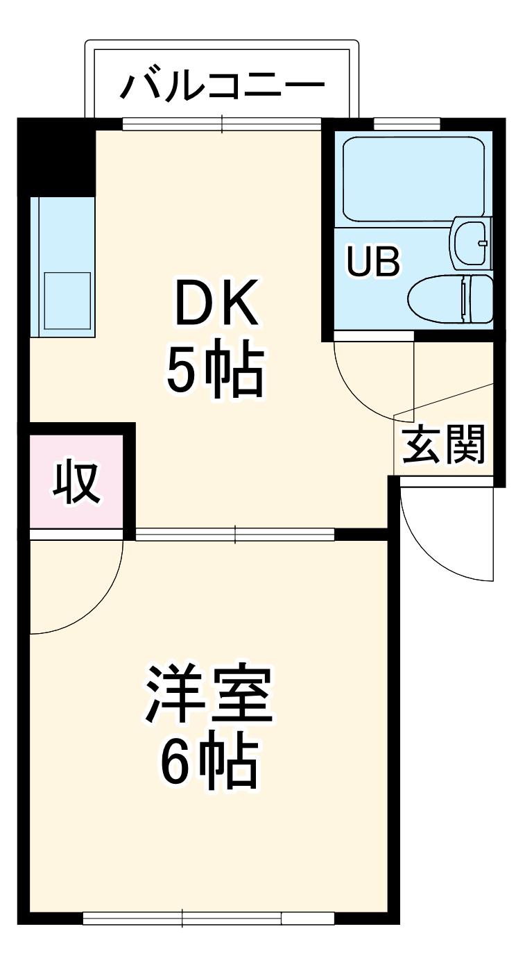 ハートイン中切町(1DK/5階)の間取り写真