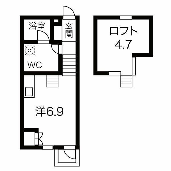 FLERAGE(ワンルーム/2階)の間取り写真