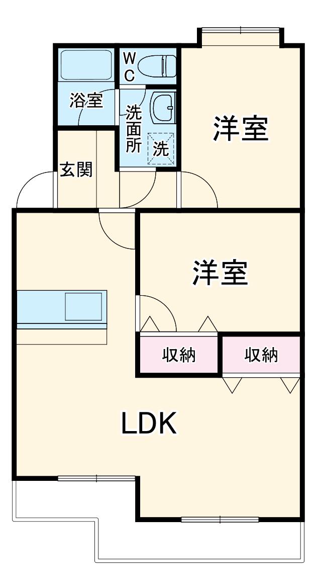 マンションストークV(2LDK/1階)の間取り写真