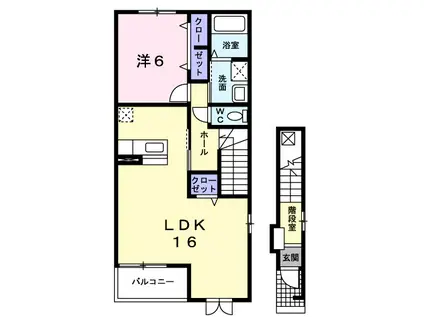 ブローテ(1LDK/2階)の間取り写真
