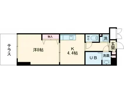 レジデンス馬事公苑(1K/1階)の間取り写真