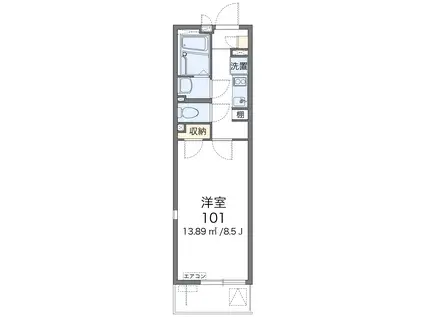 レオネクストグットドール(1K/2階)の間取り写真