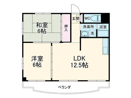 サンハイツふじ(2LDK/3階)の間取り写真