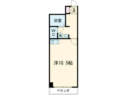 AKビル(ワンルーム/2階)の間取り写真