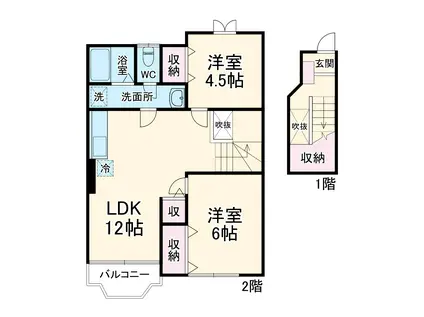 すずらん(2LDK/2階)の間取り写真