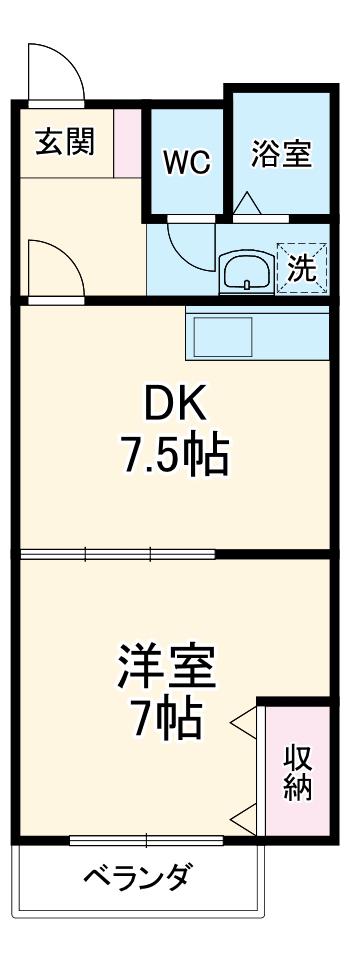 メゾン・アンジュ(1DK/3階)の間取り写真