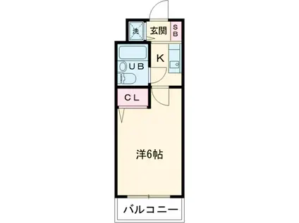 ウィンベル・ソロ梅ヶ丘(1K/4階)の間取り写真