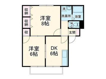 エスペラールさくらⅡ(2DK/1階)の間取り写真
