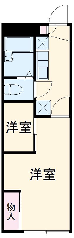 レオパレスルート1 ミキ(1K/1階)の間取り写真