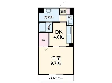 グランクールⅢ(1DK/2階)の間取り写真