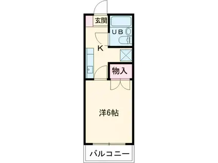 ヴァンテアン弦巻(1K/1階)の間取り写真