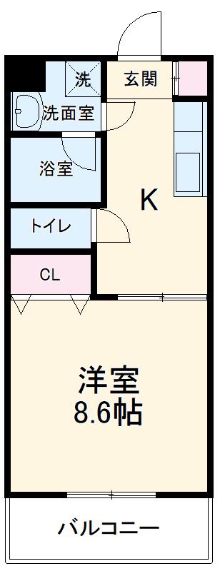 マルシェ(1K/2階)の間取り写真
