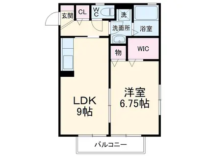 ソレイユ(1LDK/2階)の間取り写真