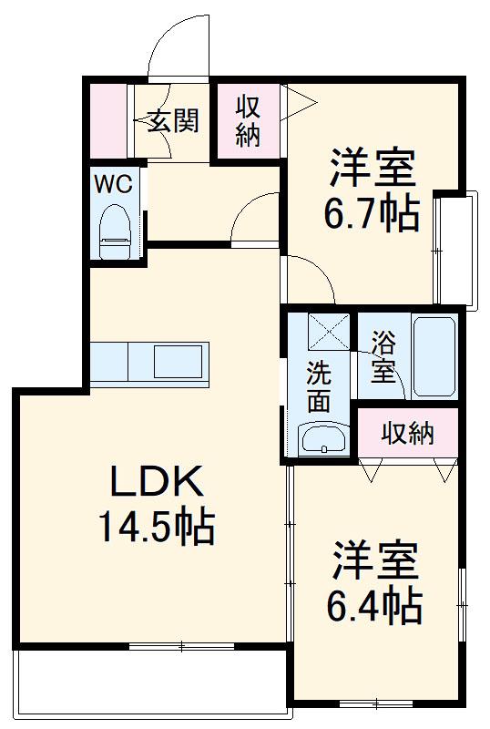 リバブル新通(2LDK/5階)の間取り写真