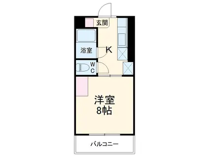 サンビレッヂⅡ(1DK/2階)の間取り写真