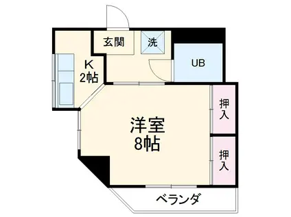 シティスペース(1K/2階)の間取り写真