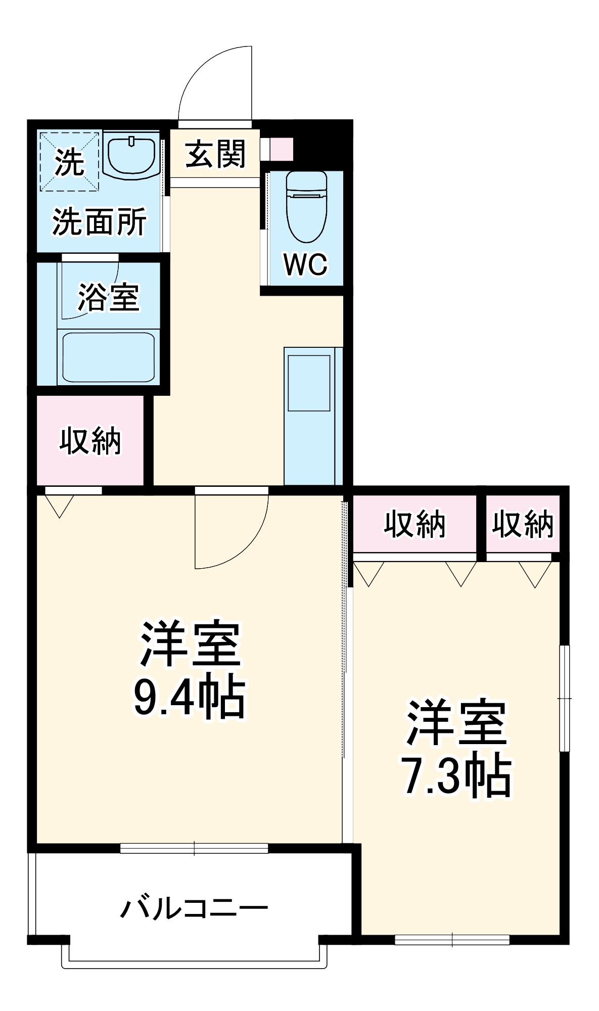 IRIS RESIDENCE稲川(1LDK/5階)の間取り写真