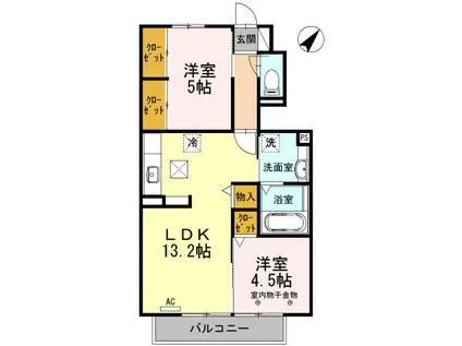 クレール(2LDK)の間取り写真