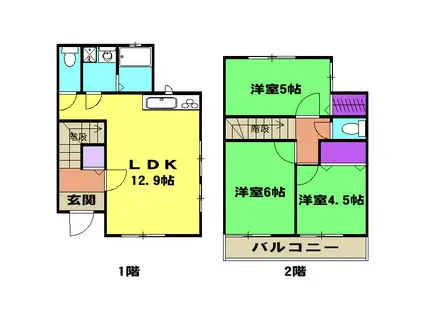 静岡鉄道静岡清水線 県総合運動場駅 徒歩34分 2階建 築18年(3LDK)の間取り写真