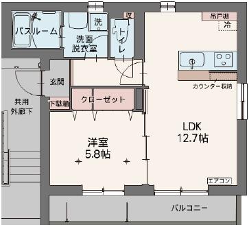 バーディ小黒(1LDK/3階)の間取り写真