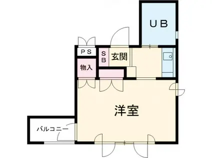 プルミエパートⅡ(1K/4階)の間取り写真