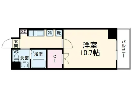エスペランサ春日井駅前(1K/4階)の間取り写真