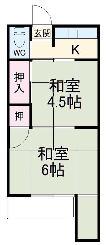 大曽根様(2K/1階)の間取り写真