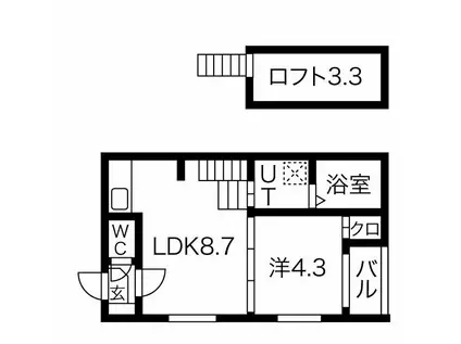 フェリーチェ山王(1LDK/1階)の間取り写真