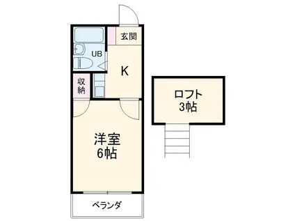 パレス忠節(1K/1階)の間取り写真