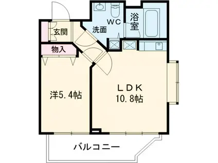 LANAI CLASSIC TOWER GARDEN VIE(1LDK/5階)の間取り写真