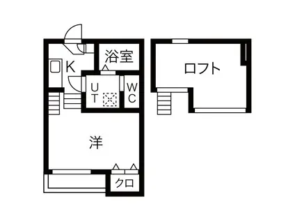 ハーモニーテラス露橋(1K/1階)の間取り写真