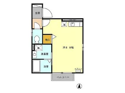 アコール(ワンルーム/1階)の間取り写真