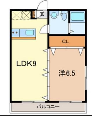 オリーブステージB棟(1LDK/1階)の間取り写真