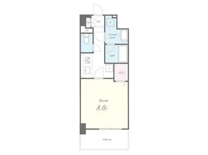 ソレアード並木(1K/5階)の間取り写真