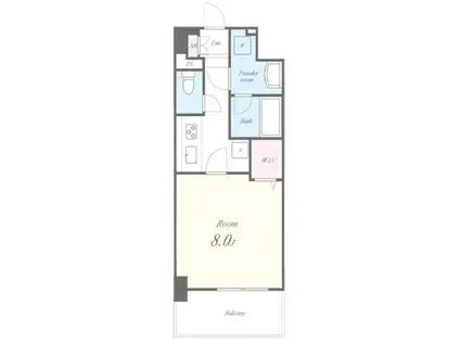 ソレアード並木(1K/6階)の間取り写真