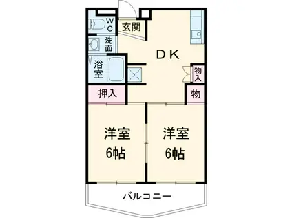 メゾン南平台(2DK/2階)の間取り写真