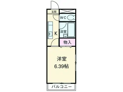 イーストシティタワーズ(1K/8階)の間取り写真