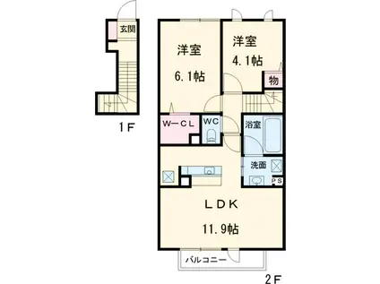 パストラル(2LDK)の間取り写真