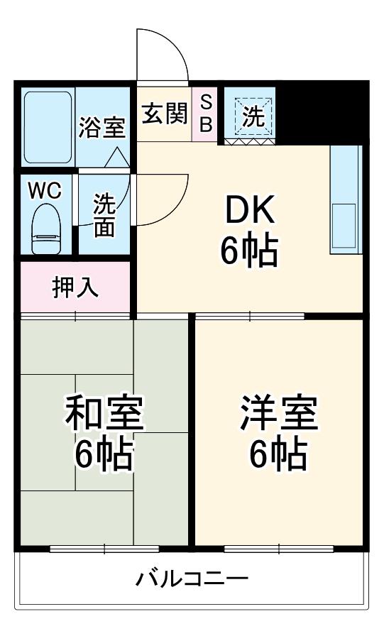 ガーデンハウス池田2(2DK/3階)の間取り写真