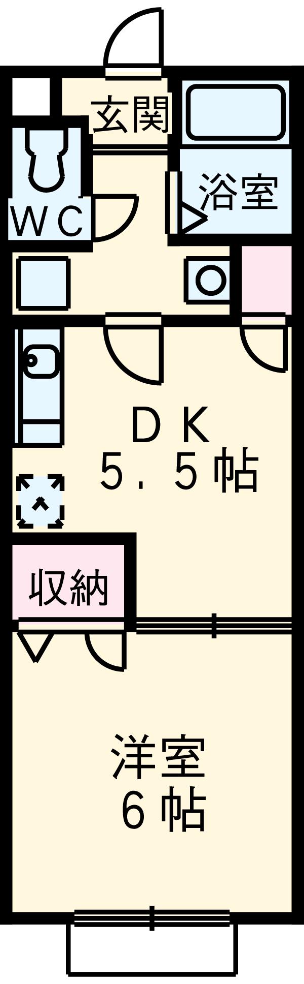 アムール 雅(1DK/2階)の間取り写真