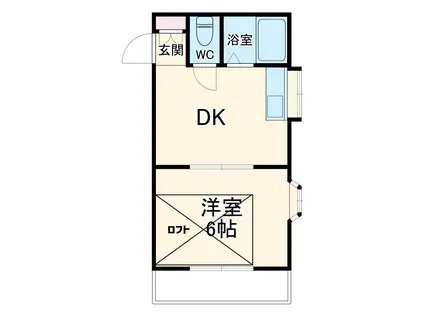 グリーンターフ鬼高(1DK/2階)の間取り写真