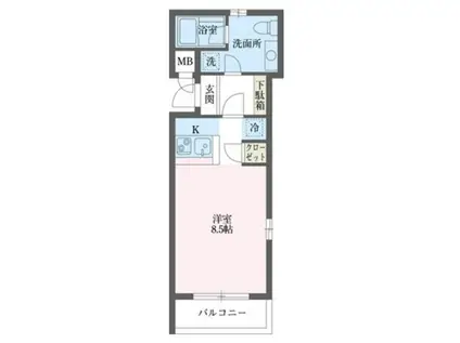 ドルフィン西新宿(1K/4階)の間取り写真