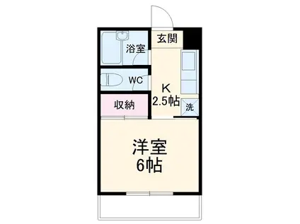 サンビュー志木(1K/2階)の間取り写真