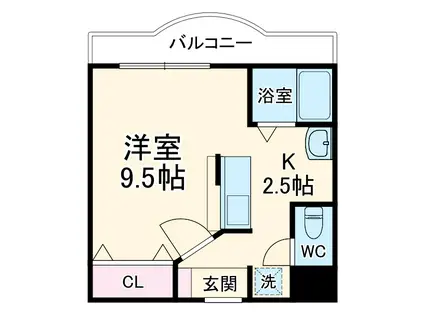 クレールコート(ワンルーム/1階)の間取り写真