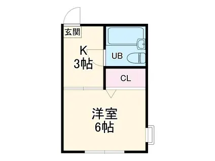 コーポアイリン(1K/2階)の間取り写真