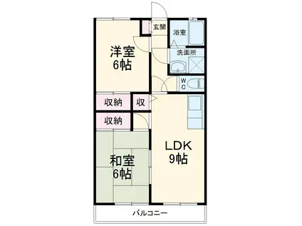 エクセル南山(2LDK/2階)の間取り写真