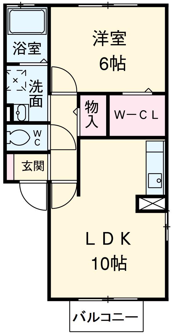 ウィルステージⅡ(1LDK/2階)の間取り写真