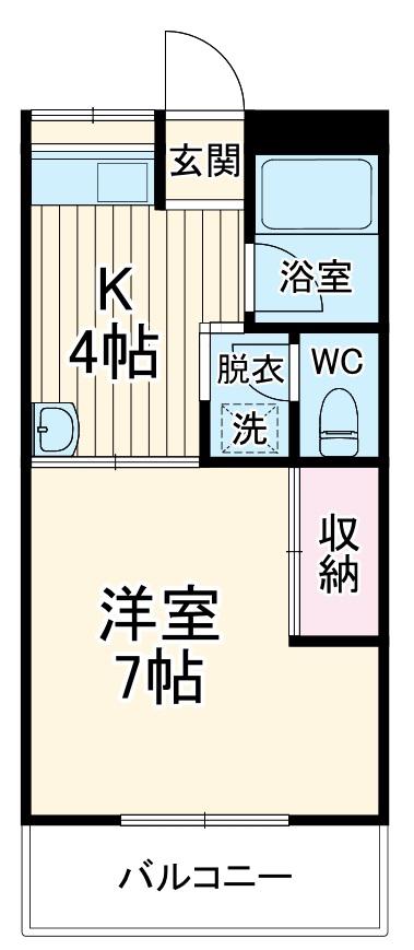 第2キングハイツ(1K/2階)の間取り写真